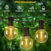 Garden Decorations Solar String Lights Outdoor G40 Patio USB Recharger 8Light Mode Shatterproof Bulbs Weatherproof Hanging Light 230907