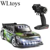 Electricrc Car Wltoys K989 Uppgraderad 284131 128 med LED -lampor 24G 4WD 30KMH Metal Chassis Electric High Speed ​​Offroad Drift RC 230906