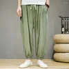 Pantalons pour hommes 2023 Style d'été Harem Hommes Chinois Casual Lâche Coton Lin Pantalon de survêtement Jogger Streetwear Pantalon