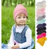 Chapeau de bébé doux automne hiver garçons filles chapeaux chauds casquette nouveau-né infantile couleur bonbon tricoté Pom Pom chapeau bonnets coton enfants accessoires