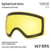 Lunettes de ski Lunettes de ski d'hiver Protection UV400 Lunettes antibuée Adulte Jaune Étui à lentilles gracieuses Lunettes de snowboard Hommes Femmes avec deux options 230907