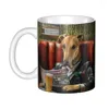 Mugs Personalized Greyhound Dog Flowers Coffee Mug DIY Cute Whippet Sighthound Ceramic Tea Milk Cup