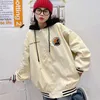 Jaquetas masculinas europeias e americanas high street retro homens hoodie primavera outono ins solto casual terno de beisebol casal harajuku jaqueta