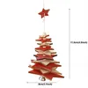 Décoration de fête Nouveau pendentif de Noël en bois créatif étoile à cinq branches flocon de neige cloche arbre suspendu petits ornements décor coloré goutte Dhvkg