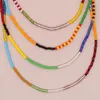 Chaînes de style bohémien européen et américain, colliers de perles faits à la main, vente en gros, perles de millet de couleur pour femmes