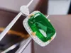 Cluster Rings HJY GUILD Emerald Ring Pure 18K Gold Jewelry Nature Green 12.78ct Gemstones Diamonds Female For Women Fine