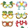 Party Masks 6Pcs New Marine Fruit Paper Glasses Summer Party Childrens Decorative Po Props Drop Delivery Dhnlp