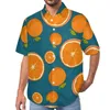 Casual overhemden voor heren Sinaasappelen Plakjes Fruit Print Vakantieoverhemd Hawaiiaanse streetwear blouses Heren Grote maten