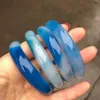 braccialetto di giada blu agata braccialetto di giada intagliato a mano braccialetti di gioielli di giada giadeite per le donne