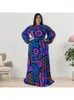 Robes africaines grande taille pour femmes 4xl 5xl, robe Maxi Vintage imprimée à manches longues avec ceinture, automne