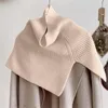 Maglioni da donna Pullover Sciarpa Scialle lavorato a maglia Cappotto invernale con colletto falso Bavaglino caldo dolcevita con spacco Maglione Accessori per vestiti