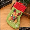 Christmas Decorations Stockings Gift Stocking Sock Santa Claus Xmas Tree Hanging Decor Candy Bag Drop Delivery Home Garden Festive Par Dhmu3