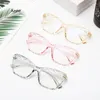 Zonnebril Vrouwen Anti Blauw Licht Bril Retro Cat Eye Brillen Optisch Spektakel Merk Designer Transparante Damesmode Brillen