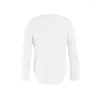 T-shirts pour hommes Winkinlin Hommes Chemise à col en V profond Couleur unie Manches longues Coupe ample Sweat-shirt Casual Baggy Pull Tops