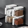 Bottiglie di stoccaggio in stile giapponese stagionatura quantitativa scatola domestica trasparente barattolo sale portamette di moda