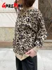 Maglioni da donna Maglione Donna Dolcevita Leopard lavorato a maglia Stampa animalier Inverno Spessore femminile Pullover Top casual Oversize 230906