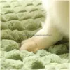 Camas de gato Mobiliário Lavável Inverno Dog Mat Luxo Pad Pet Bed para Pequeno Médio Grande Cães Xadrez Gatos Fluff Slee Removível Gota Deliv Dhbny