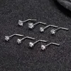 Dental Grills 8st 20g 925 Sterling Silver Noses Rings Studs For Women M Assorted Shapes CZ Zircon Piercing Smycken Set Wholesale 230906