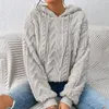 Women's Hoodies Ladies Drop Shoulder Drawstring Hooded Teddy Fleece Long Sleeve Casual Sweater Pullover Blouses