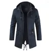 Men's Trench Coats Bomber Jacket Casual Male Fashion Outwear Slim Fit Mid-Long Hooded Jackets Mens Clothing