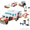 Blocks 6in1 Ny ambulans escort bil paramedic doktor lastare lastbil klassisk modell byggstenar set Toy City R230907