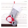 Weihnachtsdekorationen, Socken, Dekoration, Süßigkeiten, Strümpfe, grauer Weihnachtsbaum-Anhänger, großer Weihnachtsstrumpf mit Lichtern, Kinder-Weihnachts-Geschenktüte, Dh06Z