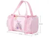 Rugzakken Gepersonaliseerde Kinderdanstas voor meisjes Ballerina Tas Roze Kanten Duffel voor Balletles Crossbody Naam Borduren Ballet Handtas 230906