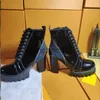 Boots High Quality Genuine Leather Lace Up Women Boots For Winter Sexy Short Platform Boots Chunky Heels Booties x0907