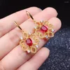 Dangle Earrings KJJEAXCMY Fine Jewelry 925 Sterling Silver Inlaid Natural Gem Ruby Female Woman Girl Eardrop Trendy Support Test