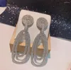 Dingle örhängen Europa modehantverk oval dubbel lager design bankett för kvinnor bröllopsfest lyxiga avancerade öron smycken