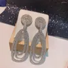 Boucles d'oreilles pendantes en Europe, artisanat ovale à Double couche, Design pour Banquet et fête de mariage, bijoux luxueux avancés pour femmes