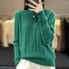 Kadın Sweaters 2023 Kış ve Sonbahar Kadın Sakilleri Pure Yün Örme Jumperlar Moda O Yağ Kaşmir Standart İçi Boş Üstler