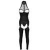 3Pcs Women Open Crotch Lingerie Set Halter Neck Bust Bra Crotchless Patent Leather Erotic Sexy Suit Cosplay Bodysuit Outfit Bras S281z