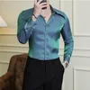 メンズドレスシャツの男性春秋の大型ラペル長袖シャツ/男性スリムフィットファッションビジネスオフィスシャツ/マンカジュアル服4xl-m