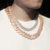 Benutzerdefinierte 26 mm schwere kubanische Kette S925 Massivsilber mit Glanz d Vvs Moissanit Kubanische Gliederkette Iced Out Roségold Hip Hop Halskette Pfdxt