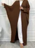 エスニック服冬アバヤ着物編みコウモリカーディガンイスラム教徒の長いセーターコートイスラム七面鳥のチュニックアバヤ女性ドバイ