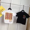 Summer Children Short Sleeve Letter Tees Luxury Brand Cartoon Co Märke Fashion Style Small and Medium Girls Top T-shirt Barnkläder