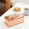 Paper Rack Elegant Royal Rose Gold Car Home Rectangle Shaped Tissue Box Container Towel Napkin Tissue Holder Y200328290z