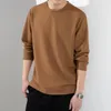 Bluzy męskie 2023 Autumn Youth Fashion Casual Slim Fit Waffle Okrągła szyja sweter