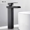 Robinets d'évier de salle de bains en acier inoxydable 304, robinet de lavabo, vanité, éviers, mitigeur, poignée unique, cascade d'eau, 6 types