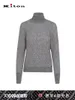 Damessweaters Winter kiton Cashmere zijderups coltrui Twist zwarte en grijze truien