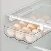 Bottiglie di stoccaggio Cassetto per uova Scatola portaoggetti in plastica per frigorifero per contenitore per alimenti per frutta Vassoio estraibile Utensili da cucina