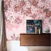 Wallpapers nórdico pintado à mão rosa romântico flor mar fundo papel de parede quarto sala de estar decoração papel de parede 3d mural decoração de casa