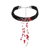 Łańcuchy gotycki naszyjnik choker dekoracyjny pasek łańcuchowy dla nastolatków dziewczyna steampunk kryształy frędzle upuszcza biżuteria na szyję