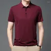 Polos pour hommes Marque Polo Hommes Couleur Unie À Manches Courtes Affaires Casual Hommes Vêtements D'été Mâle Col Rabattu Hauts T-shirts