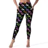 Active Pants Skeleton Rabbits Leggings fickor Färgglada tryck Grafisk Yoga Push Up Fitness Running Legging Stretchy Sport