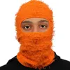 Beanie kafatası kapakları balaclava sıkıntılı kayak maskesi örme beanies şapkalar elastik kapak sıcak balaclavas örme kek kamuf