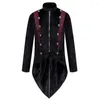 Trenchs pour hommes Noël Halloween Long Vêtements d'extérieur Médiévale Vintage Steam Tuxedo Ceinture Pardessus Flanelle Tops Dress Up Printemps Automne