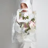 Confezione regalo 1 pezzo di sacchetti in PVC trasparente con manico per composizioni floreali