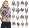 fashion Plaid Scarves Girls scarf women Shawl Grid Oversized Tassel Wraps Lattice Triangle Neck Scarf DB179